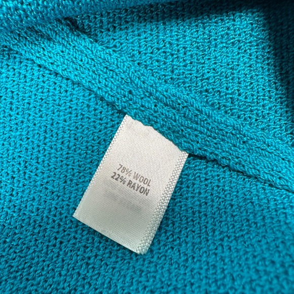 St. John Santana‎ Knit Jacket Women's 8 Wool Rayon Blend Blazer Turquoise - Picture 9 of 11
